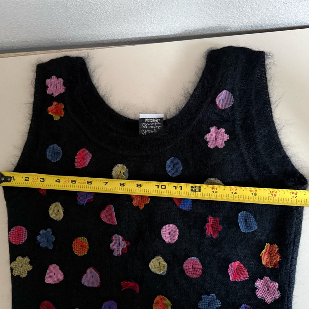 Moschino Cheap & Chic Vintage Y2K Sweater Tank Mohair Blend Floral Detail - Picture 6 of 6